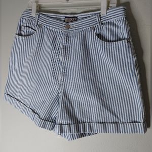 Vintage Cenza Palmettos striped denim shorts